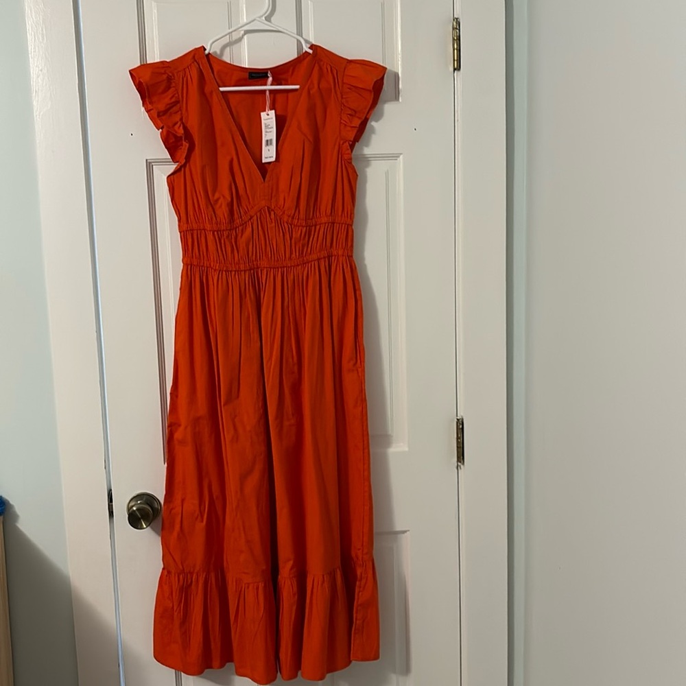 Vineyard Vines Poplin flutter midi dress